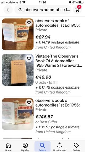 Observers Books. 'Automobiles' and later editions titled 'Cars'