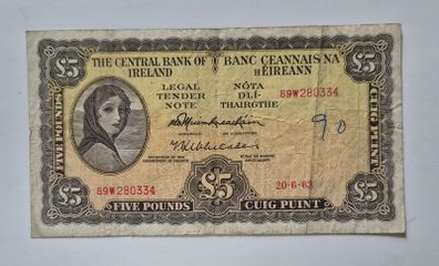 Lady Lavery 5 Pound Banknote 1963.