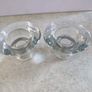 IKEA  PORTA VELAS Clear Glass Candle Holders K & M Hagberg w sticker pair 2 1/4" H Image 2