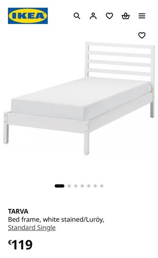 White single bed frame