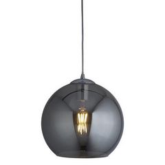 Smoked Glass Light Pendant 35 cm Diameter