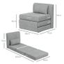 Sleeper chair, guest mattress, 3-fold foldable, compact, metal frame, 80x75x74 cm, Gray Image 5