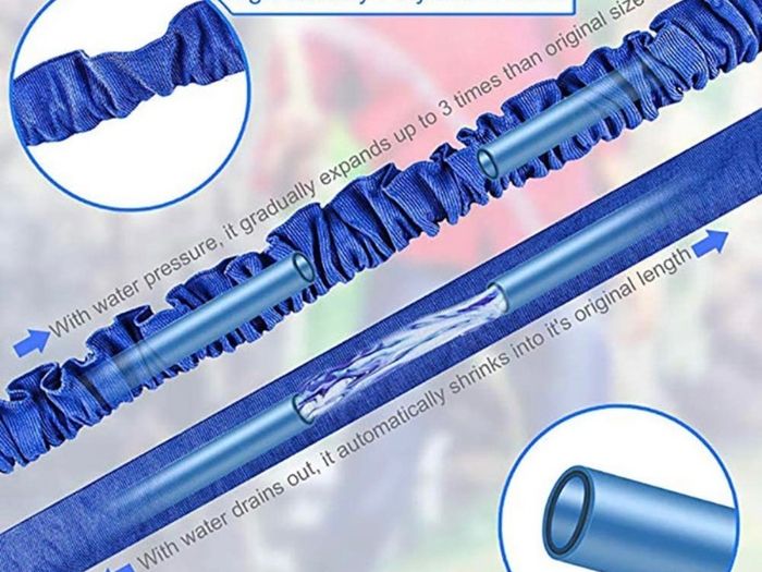 100Ft Expandable Garden Hose Pipe,Flexible Expanding Magic Hose with 3/4", 1/2" Fittings,Garden Hose with 7 Function Spray Nozzle (FREE POSTAGE)