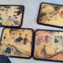 Set of 4 - Formic Collection Coasters Shin Yoon Bok Korean Pictorials Square. Image 5