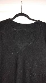 Black v neck jumper dress