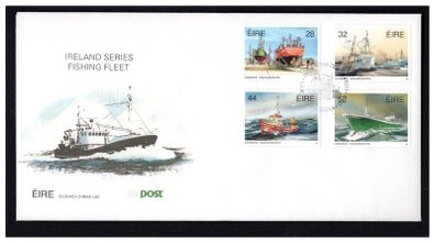 1991 Ireland Fishing Fleet (Boatyard, Inshore Trawlers, Lobster boat & Fish Factory Ship) Commemorative Stamps An Post First Day Cover (FDC)