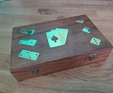 Wooden Game Set - Cards, Dice, Dominos