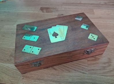 Wooden Game Set - Cards, Dice, Dominos
