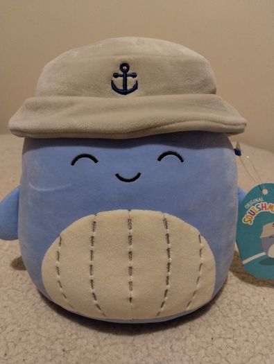 Squishmallows Samir the Blue Whale with Bucket Hat,  NEW WITH TAGS