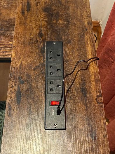 Wood with metal frame large desk