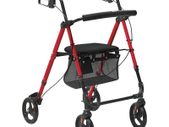 Rollator Walker for Seniors and Adult, Lightweight Aluminum Foldable Rolling Walker with Adjustable Seat and Handle, Outdoor Mobility Rollator Walker with 8