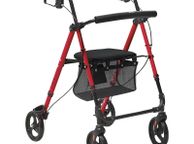 main image for ad Rollator Walker for Seniors and Adult, Lightweight Aluminum Foldable Rolling Walker with Adjustable Seat and Handle, Outdoor Mobility Rollator Walker with 8" All Terrain Wheels, 300LBS Capacity