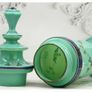 Antique Bristol Blue Opaline Glass Handpainted Urn Vase Image 7