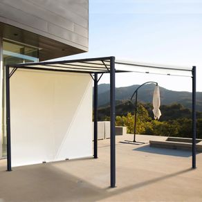 Metal Pergola With Canopy Retractable Pergola Canopy 3Lx3Wx2.3H m Garden Gazebo Party Tent Sun Shelter Cover