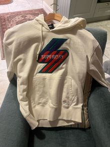 Brand new superdry cream cotton hoodie sweater