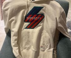 Brand new superdry cream cotton hoodie sweater