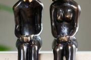 Male &amp; Female Sculpture - Polished Bronze