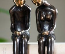 Male & Female Sculpture - Polished Bronze