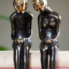 Male & Female Sculpture - Polished Bronze