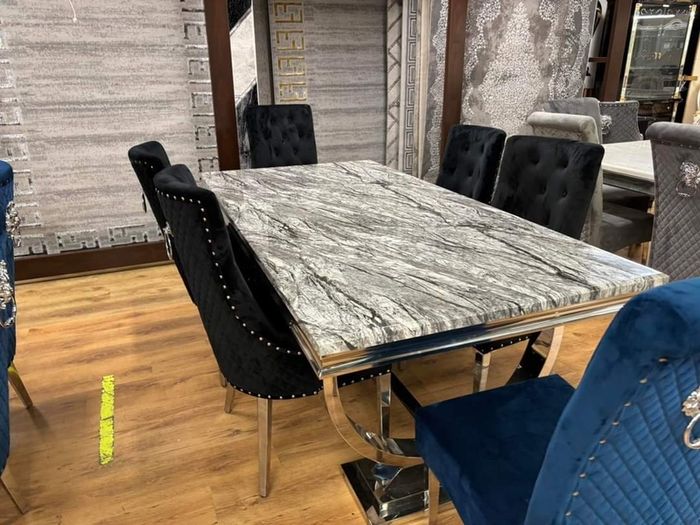Marble Kitchen Dining Table With 6 Chairs
