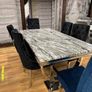 Marble Kitchen Dining Table With 6 Chairs Image 9