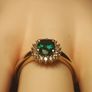 Stunning Lab Grown Emerald & Natural Zircon Oval Cluster Ring Image 7