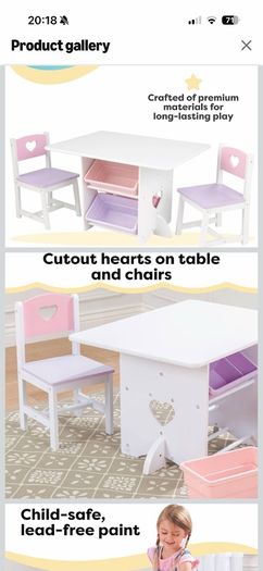 kids table and