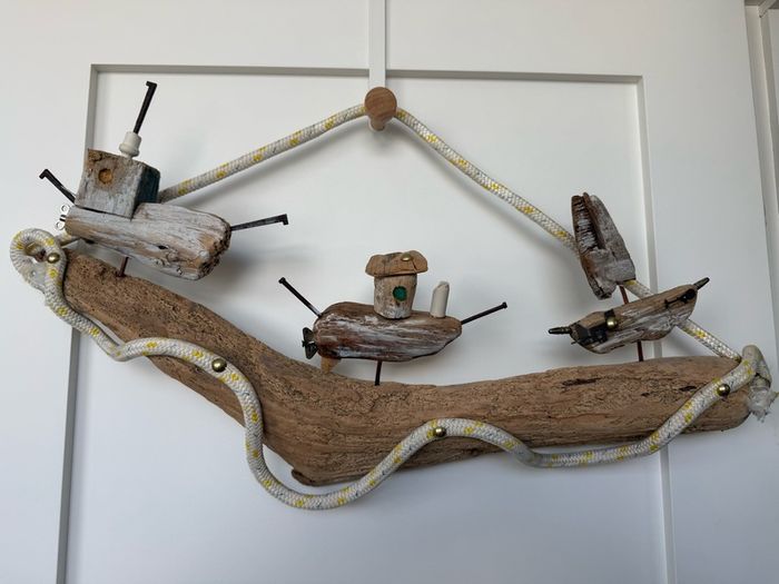 Handmade Boats on The Sea