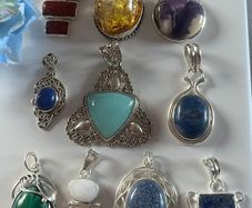Silver Precious Stone Pendants. Beautiful Gifts! Gift Boxed.