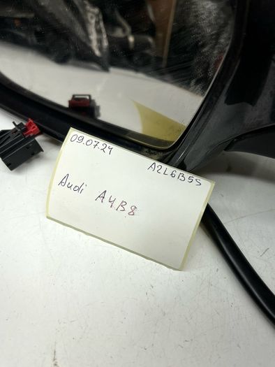 Audi A4 B8 8K Left front door electric wing mirror Black 6+2 WIRES RHD A2l6b5s