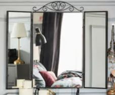 Black Metal Mirror With Jewellery Storage