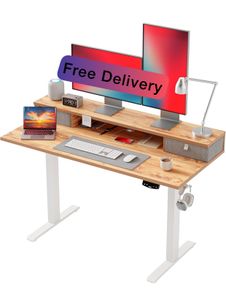 Electric Adjustable Height Desk with 2 Drawers