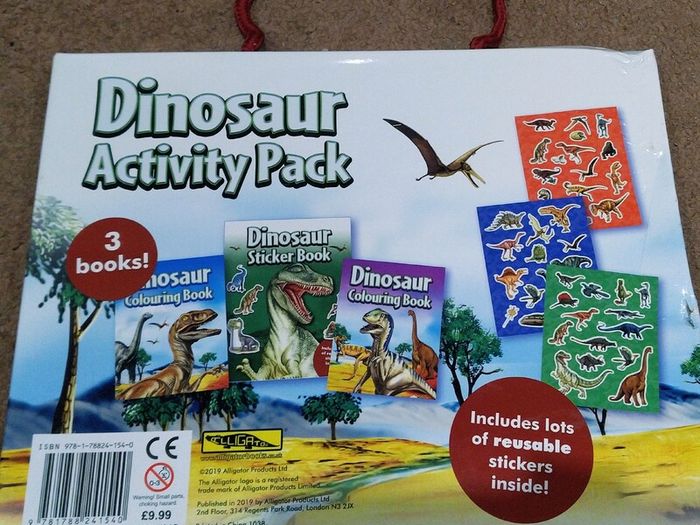 Dinosaur  related arts and crafts, jigsaw & activity sticker book