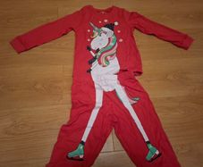 Girls christmas unicorn pyjamas BNWOT
