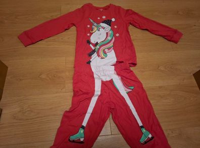Girls christmas unicorn pyjamas BNWOT
