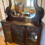 Antique / Vintage Ornate Mahogany Sideboard Display Cabinet with Mirror Back Image 5