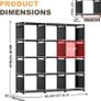 12 Cube Storage Unit Book shelf,DIY Bookcase, Multi-Use Open Storage Shelves for Bedroom, Living Room,Office,Closet, Black Cubicle Rack Image 5