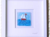 Handmade Glass Art Frame - Boat