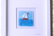 Handmade Glass Art Frame - Boat