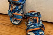 Blue and orange Velcro strap boys sandals size 8