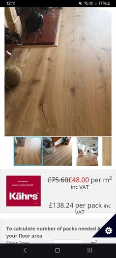 Oak Wood flooring 1 pack 2.88m2 with underlay