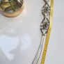 White Leather Belt with Silver and Gold Hardware Image 6
