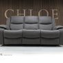 Chole 3+1+1 Grey & Cream Micro Fabric Recliner Sofa Image 2