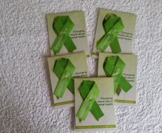 BNIP - A Pack of 5 - Green Ribbon Day Badges - Show Your Support & Wear Your Ribbon