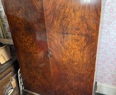 Vintage Burr Walnut Double-Door Wardrobe