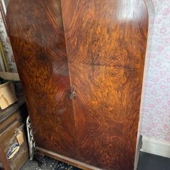 Vintage Burr Walnut Double-Door Wardrobe