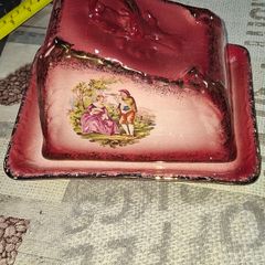 Beautiful Antique Staffordshire Ceramic Cheese or Butter Dish and Original Cover Lid, Postage available or Collection