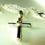 Vintage Hallmarked 9ct Gold Diamond Cross & Chain Image 9