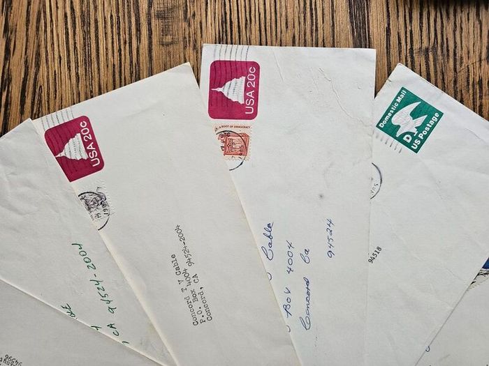 USA United States 12 Used Envelopes with Stamps and 2 Loose 4 Cent Stamps