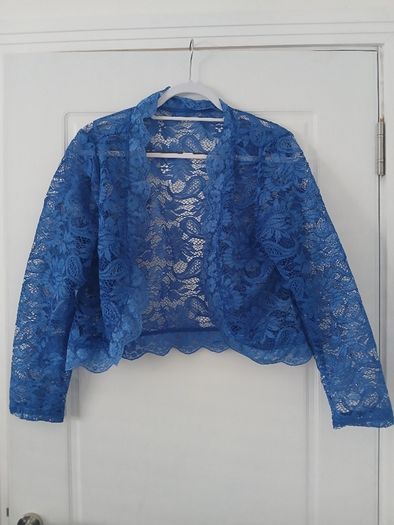 blue lace cardigan size 18